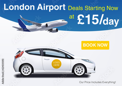 Car Rental Ad Banner MockUp For Business Promotion