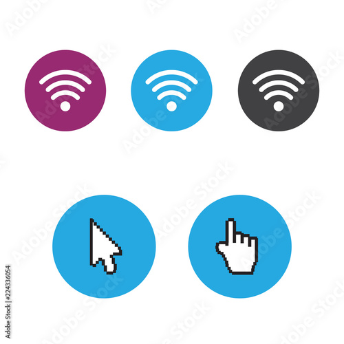 Hand arrow web cursor vector and Free wi-fi icons and wifi applications