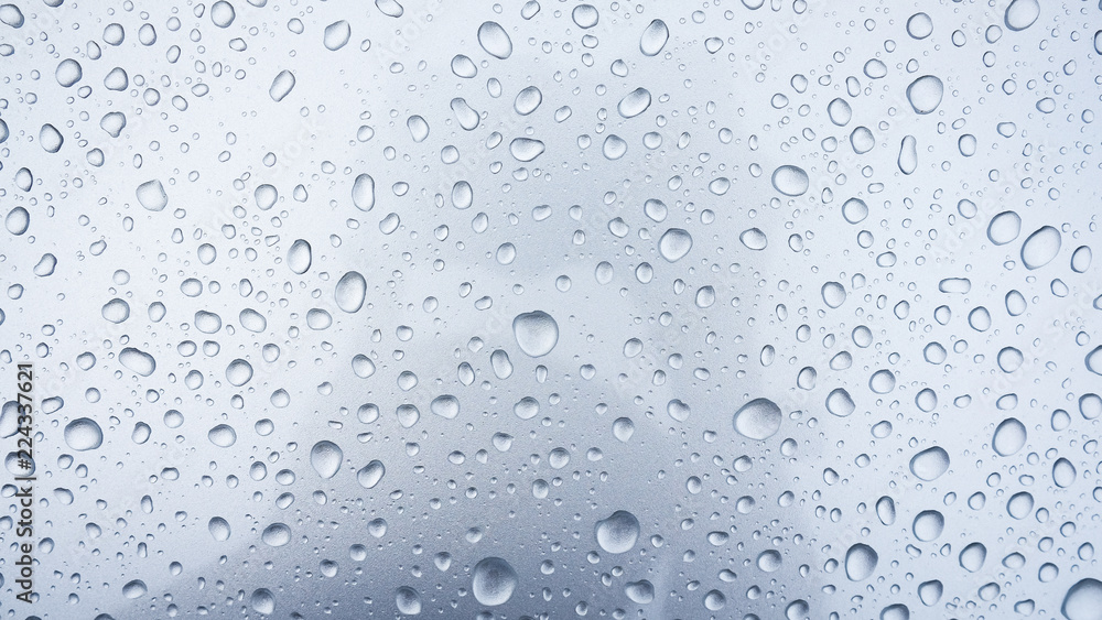 Rain drops on metal surfaces