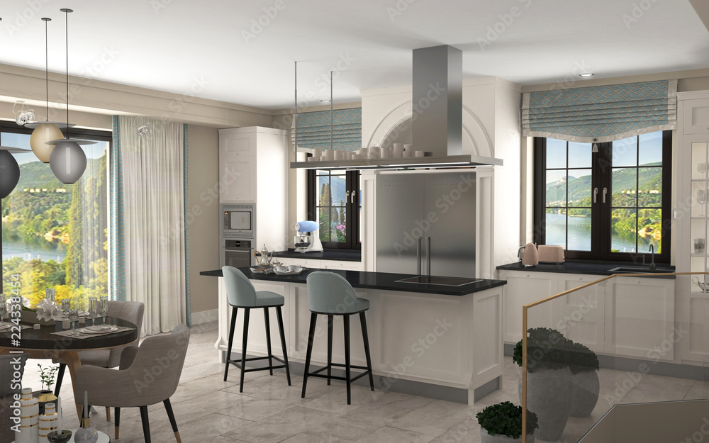 Fototapeta premium interior visualization, 3D illustration