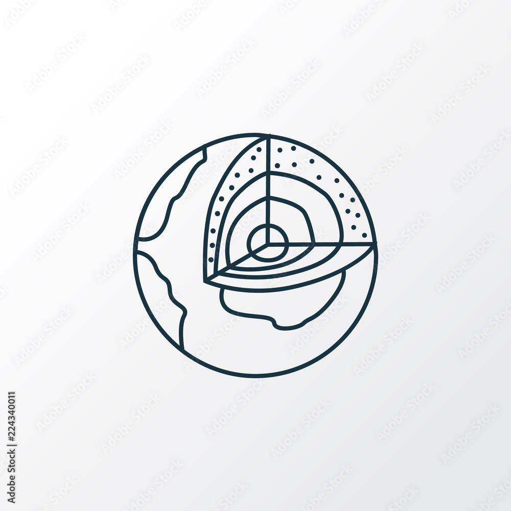 Geology icon line symbol. Premium quality isolated earth structure