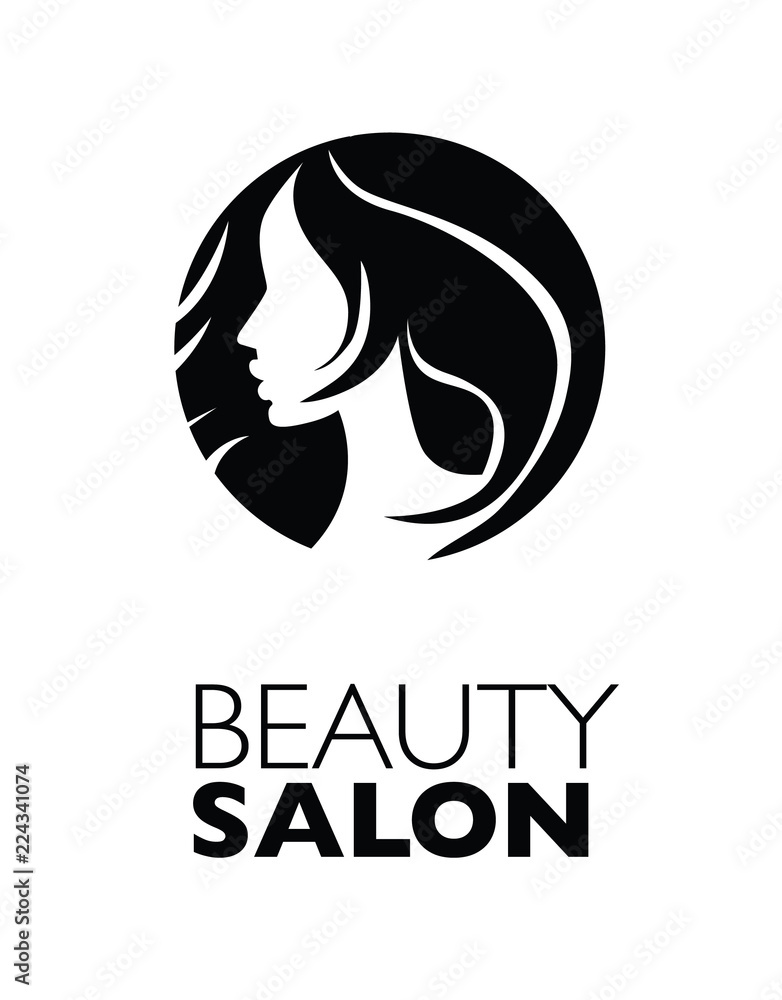 Illustration of woman with beautiful hair - can be used as a logo for beauty salon / spa Illustration of woman with beautiful hair - can be used as a logo for beauty salon / spa