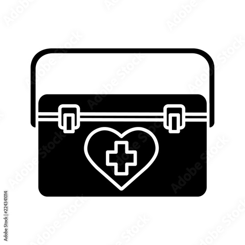 Organ transplant case glyph icon