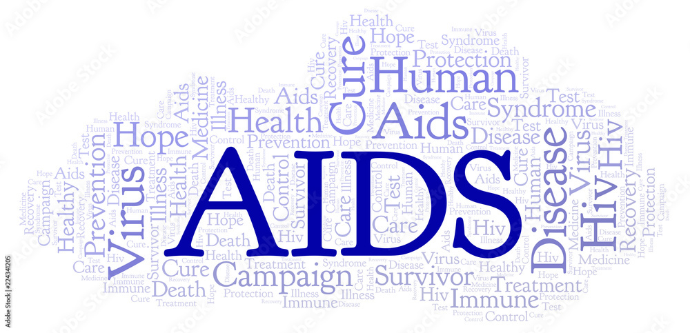 Fototapeta premium AIDS word cloud, made with text only.