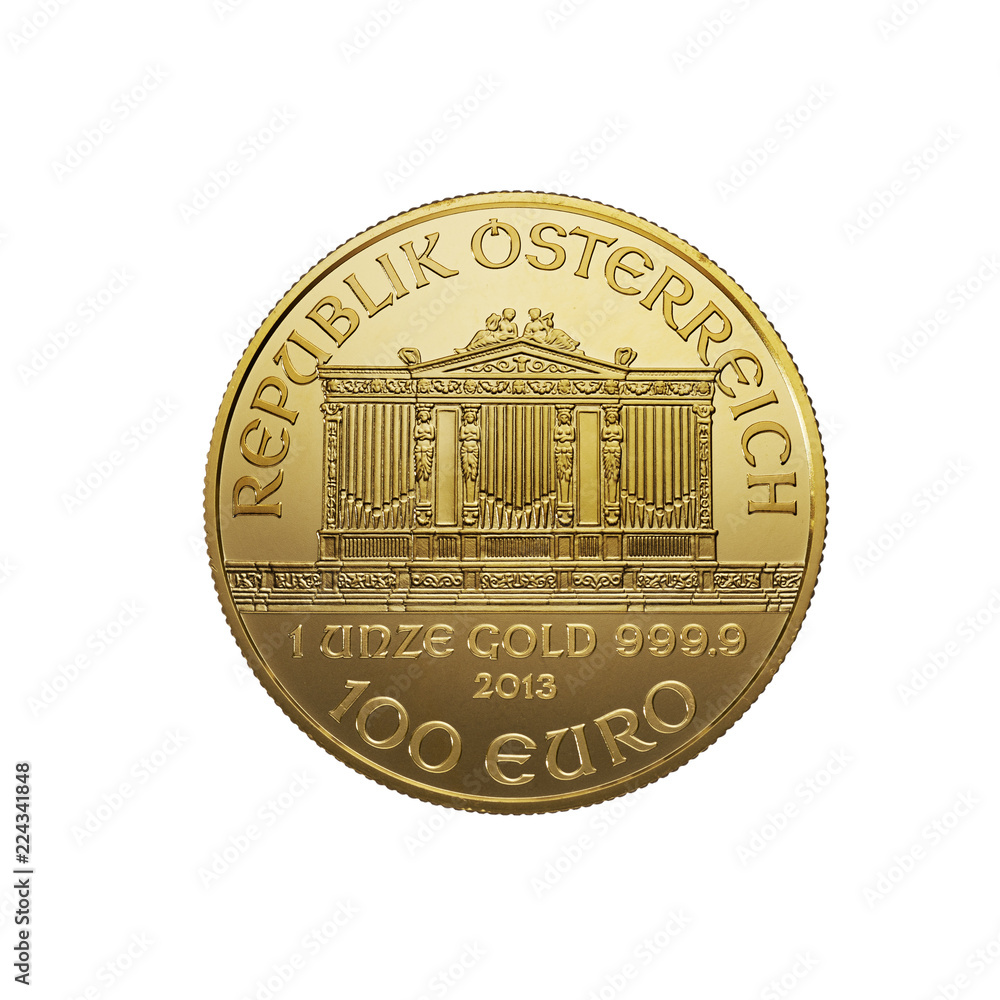 Wiener Philharmoniker Goldmünze 1 unze 100 Euro Stock Photo | Adobe Stock