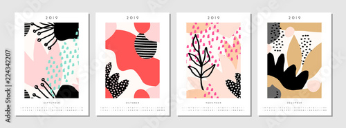 2019 Four Month Printable Calendar Template