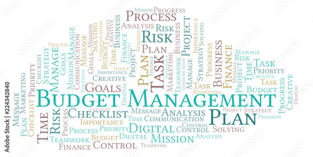 Fototapeta premium Budget Management word cloud, made with text only.