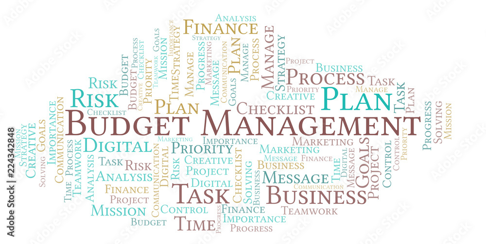Fototapeta premium Budget Management word cloud, made with text only.