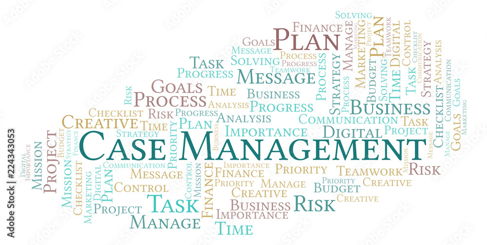 Obraz premium Case Management word cloud, made with text only.