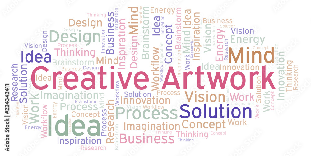 Creative Artwork word cloud, made with text only.