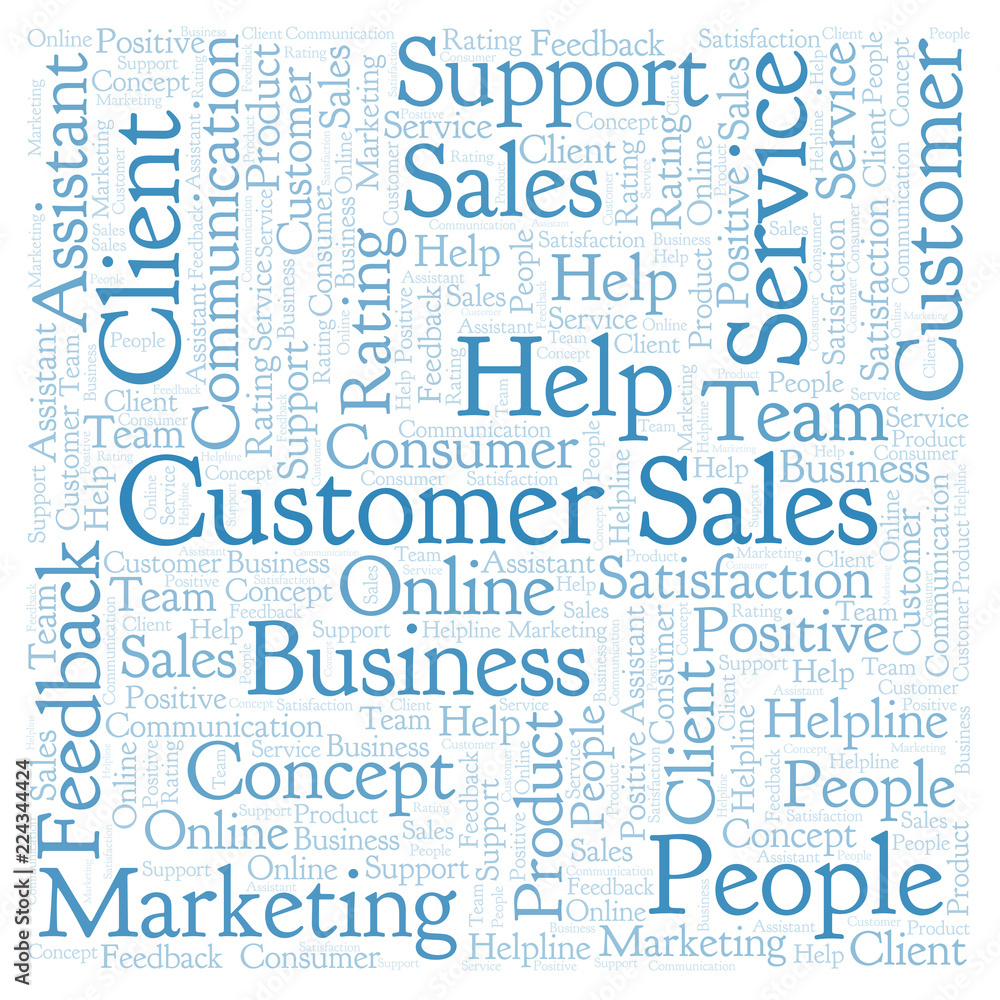 Fototapeta premium Customer Sales word cloud.