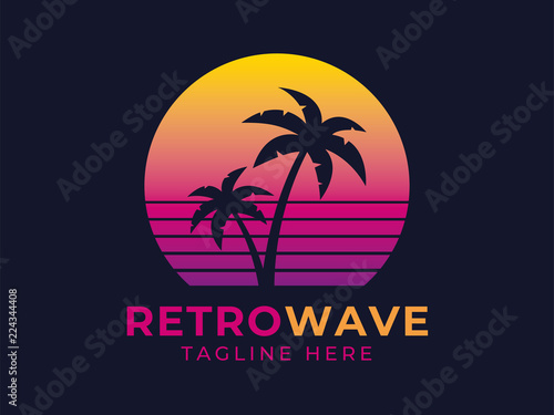 Fototapeta Logotyp Retrowave