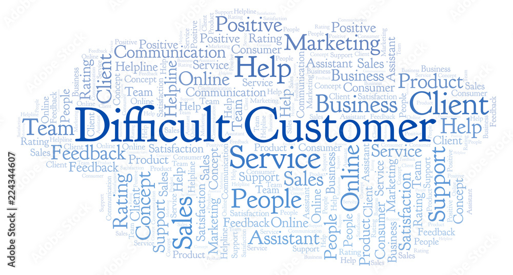 Fototapeta premium Difficult Customer word cloud.