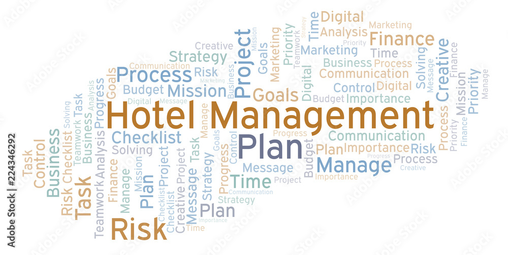 Hotel Management word cloud, made with text only.