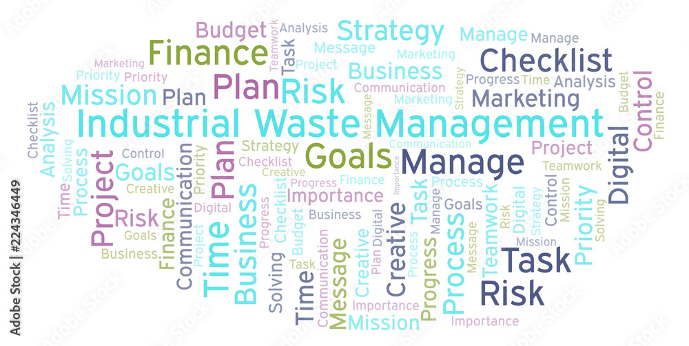 Fototapeta premium Industrial Waste Management word cloud, made with text only.