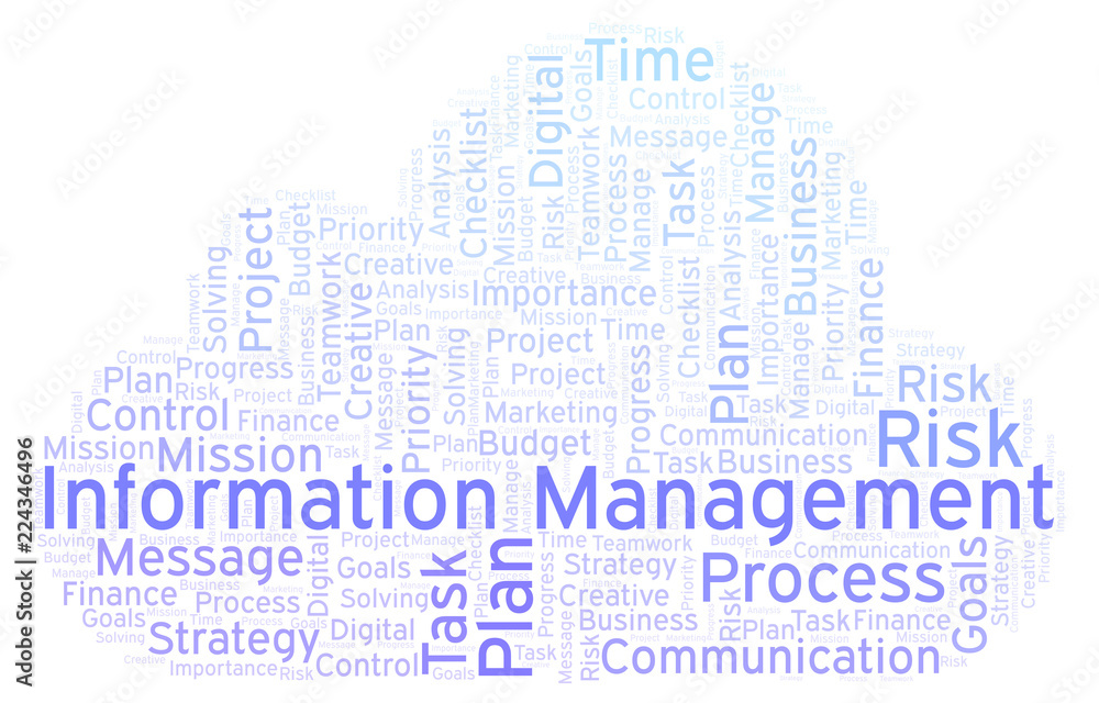 Obraz premium Information Management word cloud, made with text only.
