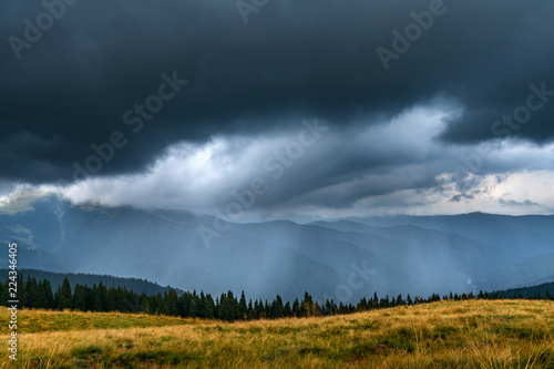 Heavy rain in mountains