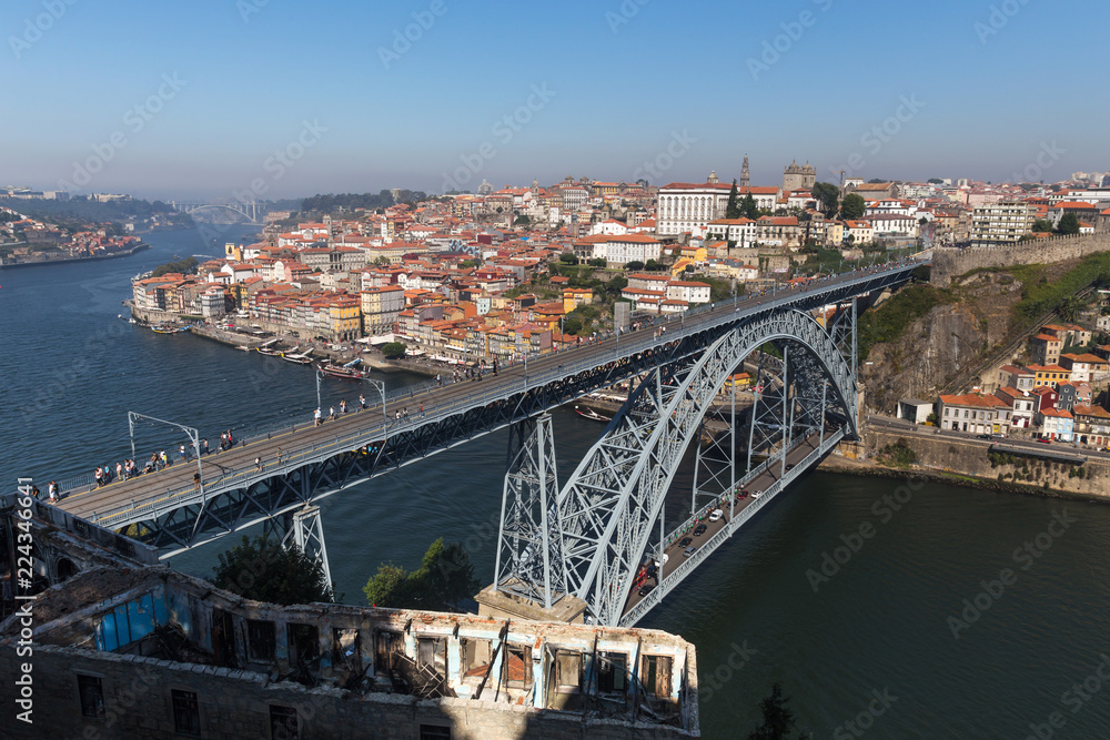 porto historic city bridge in portugal