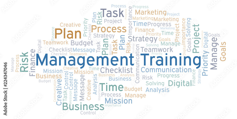 Fototapeta premium Management Training word cloud, made with text only.
