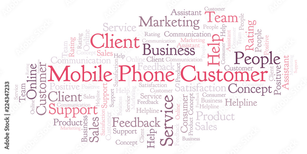 Obraz premium Mobile Phone Customer word cloud.
