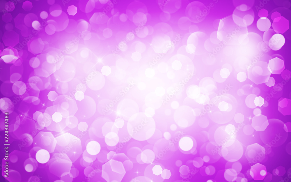 Purple sparkle rays lights with bokeh elegant show on stage abstract background. Dust sparks background.