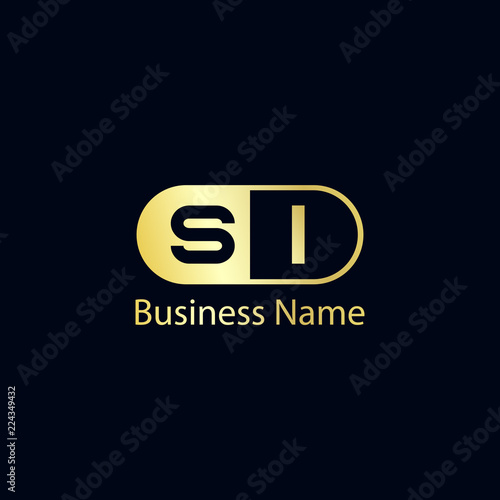 Initial Letter SI Logo Template Design