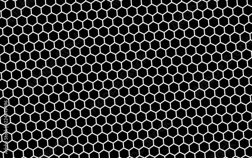 Wallpaper Mural White honeycomb on a black background. Isometric geometry. 3D illustration Torontodigital.ca