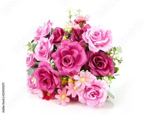 Flower Bouquet on White Background. ISOLATED.