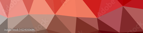 Illustration of abstract low poly red banner background.