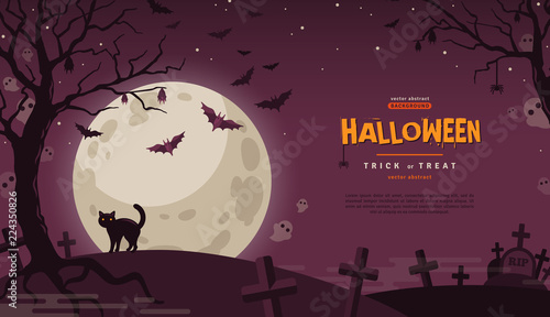 Halloween Banner with Moon