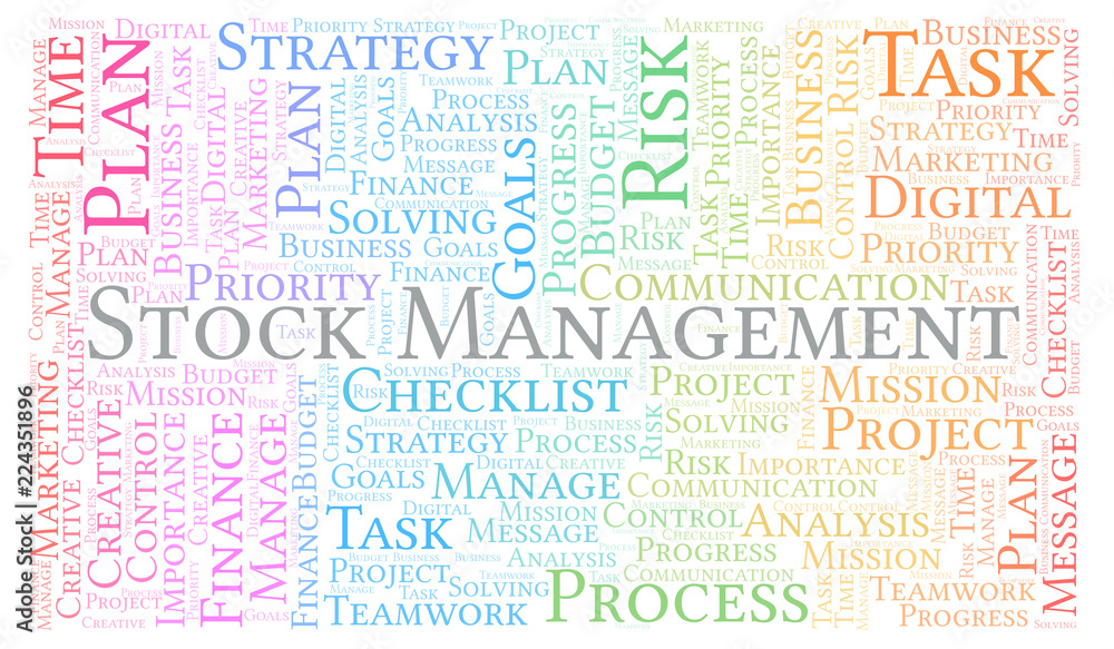 Fototapeta premium Stock Management word cloud, made with text only.