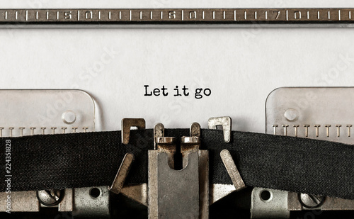 Text Let it go typed on retro typewriter