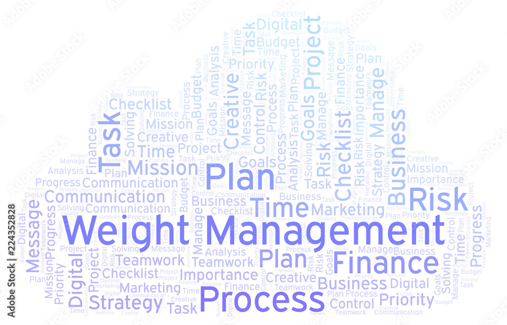 Obraz premium Weight Management word cloud, made with text only.