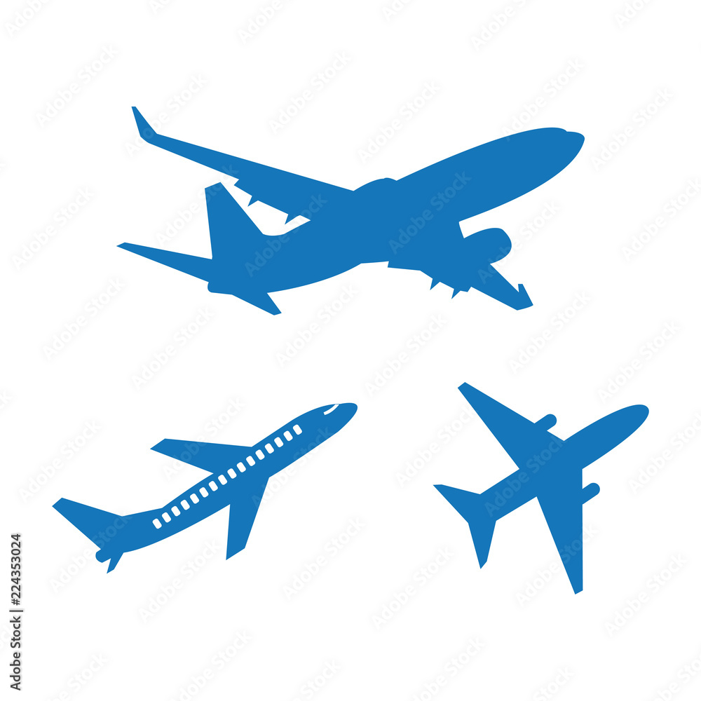 airplane logo icon design template vector