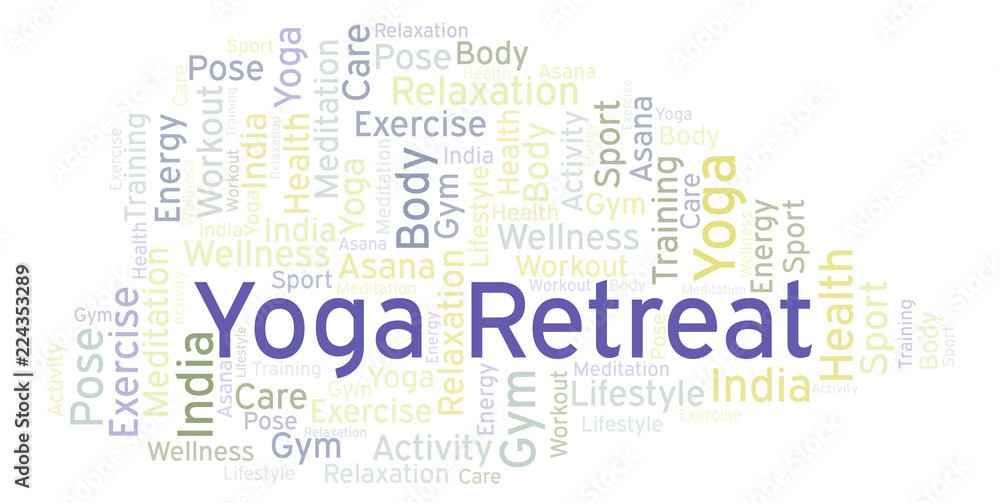 Fototapeta premium Yoga Retreat word cloud.
