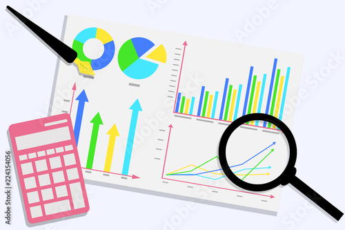 Business Graph charts and diagrams