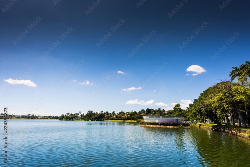 Pampulha lake and a museum, Belo Horizonte, Brazil