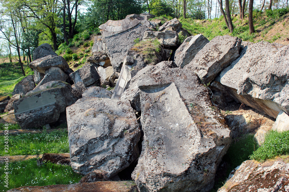 Ruins of Fort XIII San Rideau, part of fortifications constructed by the Austro-Hungarian Empire and used during World War I in Przemysl, Poland.