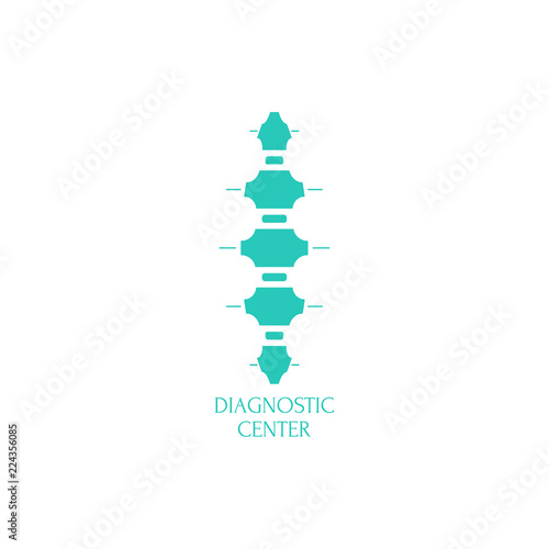 Spine diagnostic center. Vector logo design template.