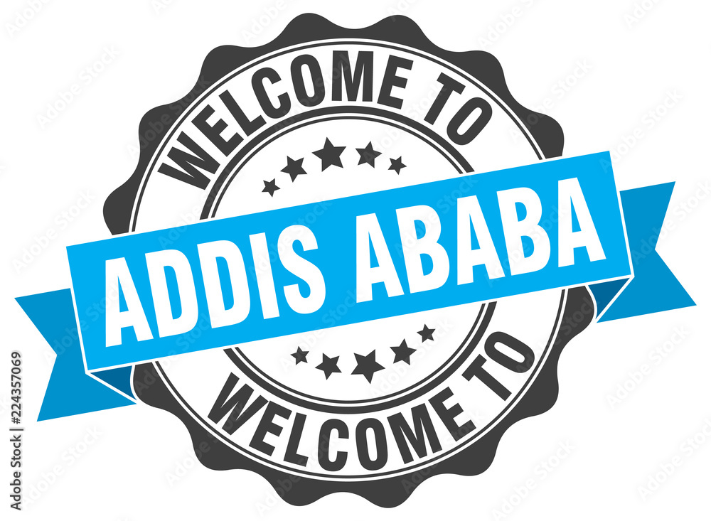 Fototapeta premium Addis Ababa round ribbon seal