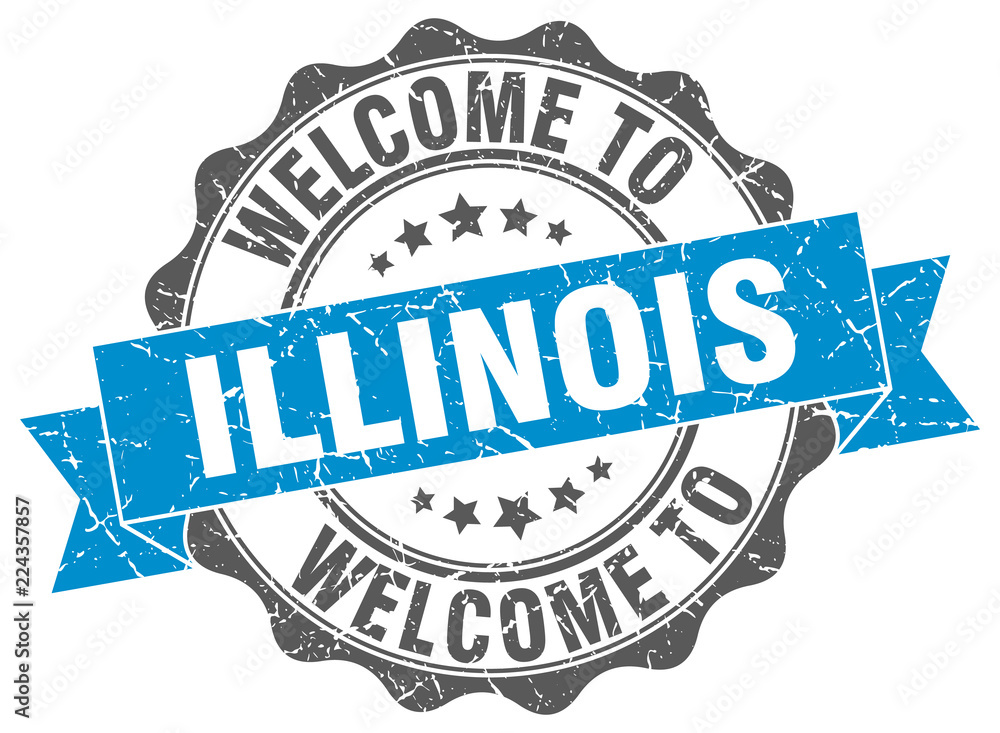 Fototapeta premium Illinois round ribbon seal