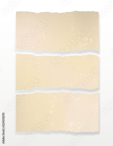 Vector torn sheet of old obsolete paper. Vintage background. Use for antique, retro, vintage, old, rustic style too. Eps 10.