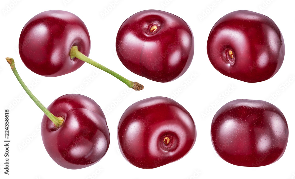 Set of cherry berries. Clipping paths. Set of cherry berries. Clipping paths.