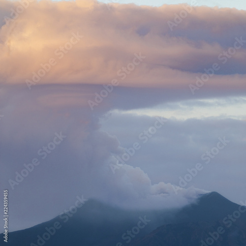 Vapor plume over Mount Edna in Sicily