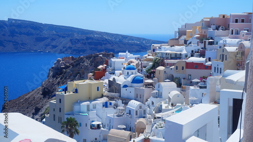 view of oia village in santorini