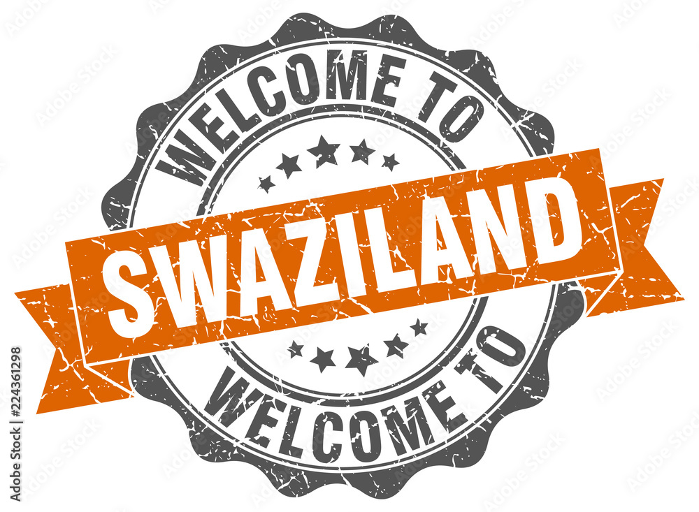 Fototapeta premium Swaziland round ribbon seal