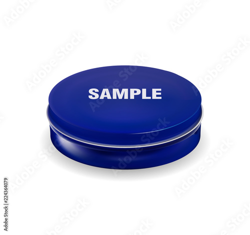 Blue cosmetic package container for cream, powder or gel