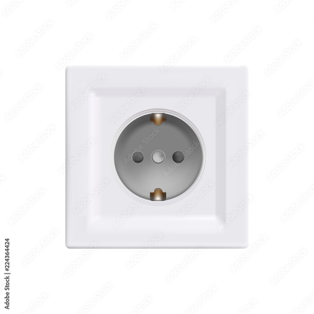 Electrical Outlet - Mock Up Template Isolated on White Background Easy to Edit Electrical Outlet - Mock Up Template Isolated on White Background Easy to Edit