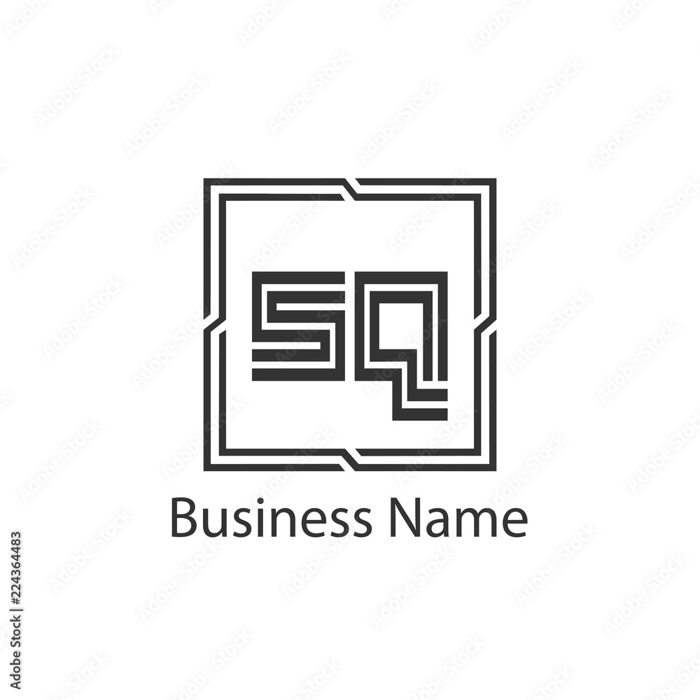 Initial Letter SQ Logo Template Design
