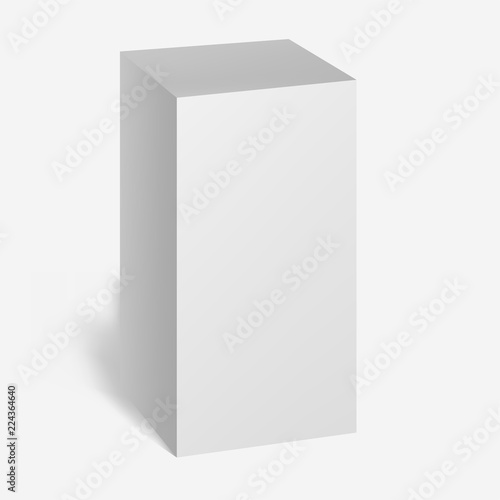 White Product Cardboard Package Box. Illustration Isolated On White Background. Mock Up Template Ready For Your Design. Vector EPS10